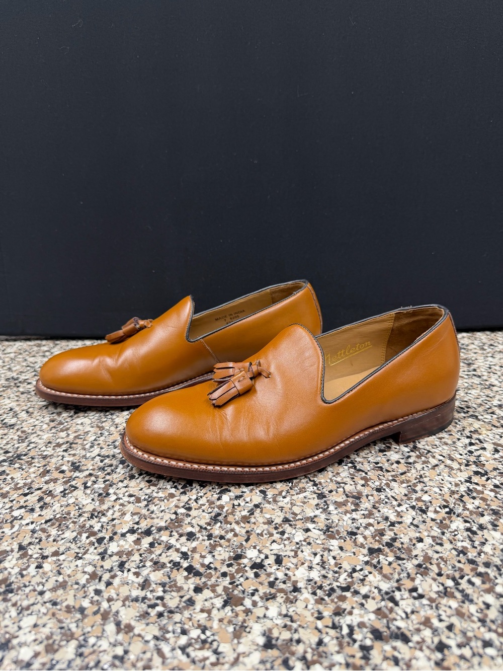 Nettleton Cognac Caramel leather tassle loafers Brand New!! $800 Original